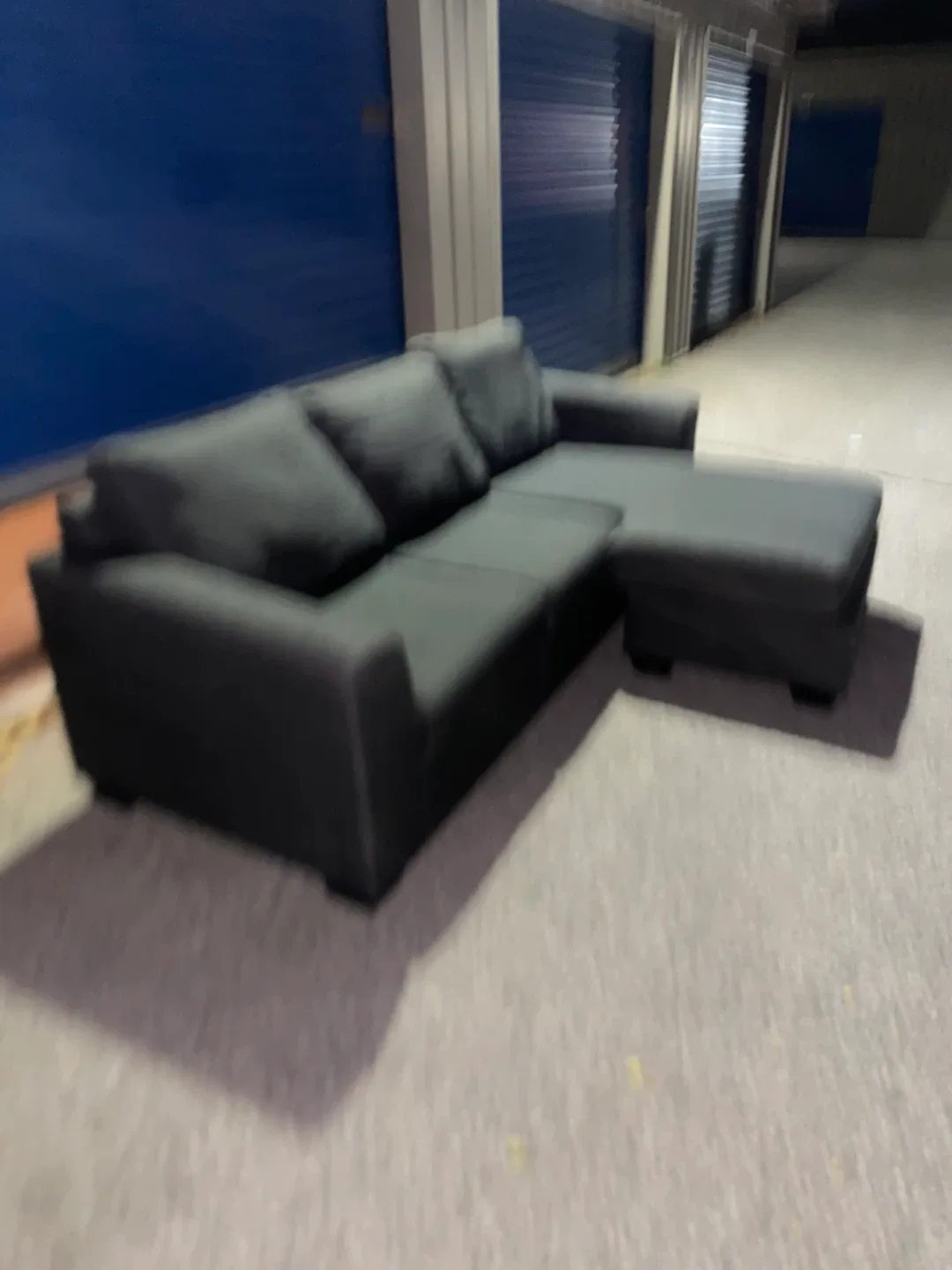 (Free Delivery) Grey Sectional Sofa Couch Reversible L image indicator(5)