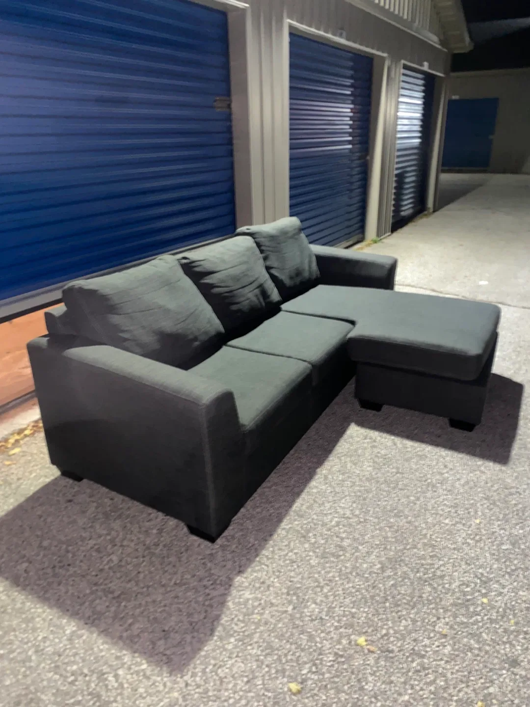 (Free Delivery) Grey Sectional Sofa Couch Reversible L image indicator(4)