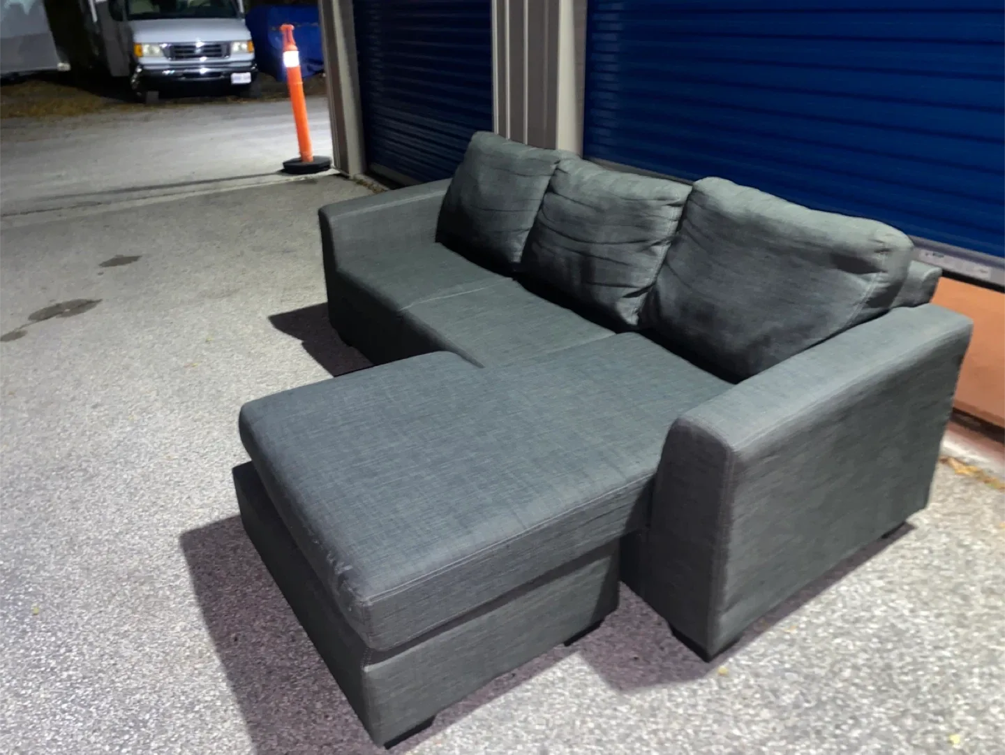 (Free Delivery) Grey Sectional Sofa Couch Reversible L