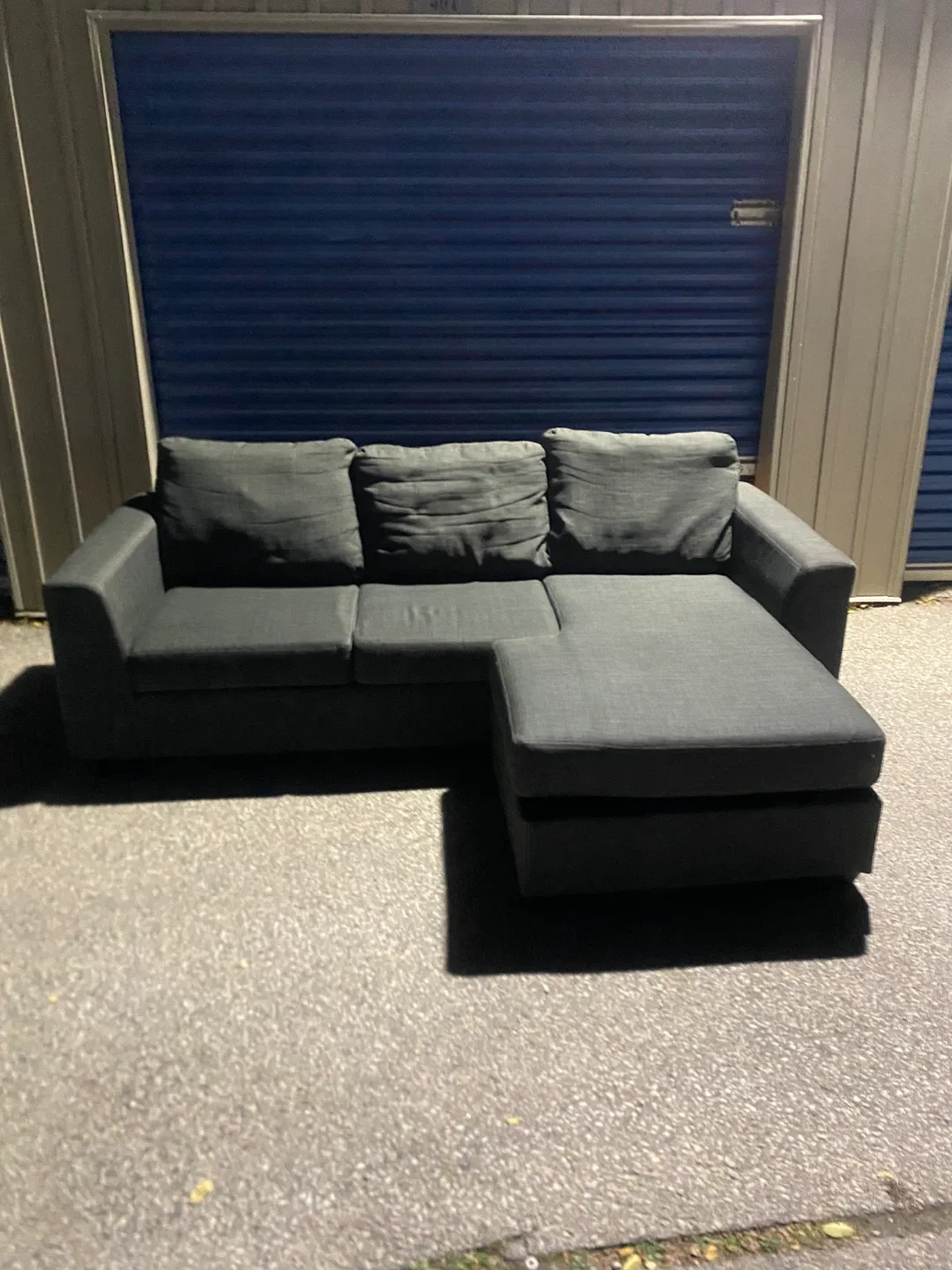 (Free Delivery) Grey Sectional Sofa Couch Reversible L image indicator(7)