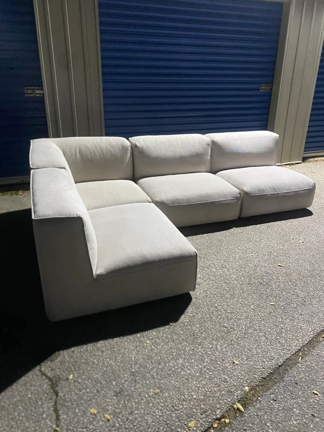 (Free Delivery) Modular Sectional Sofa - Light Grey