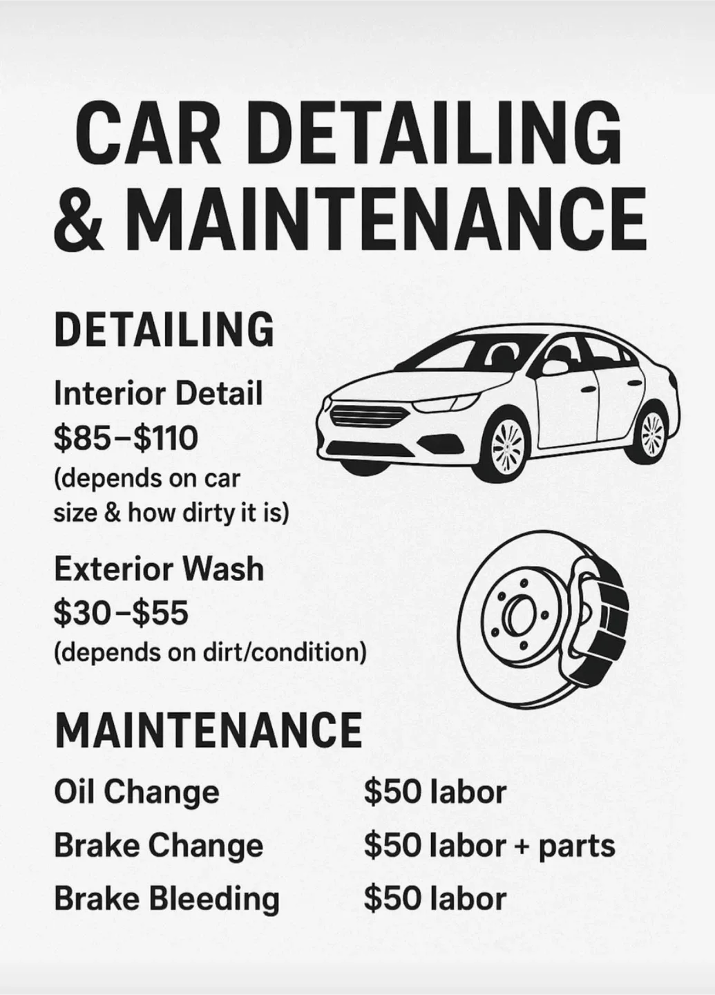 Car Detailing & Maintenance Services