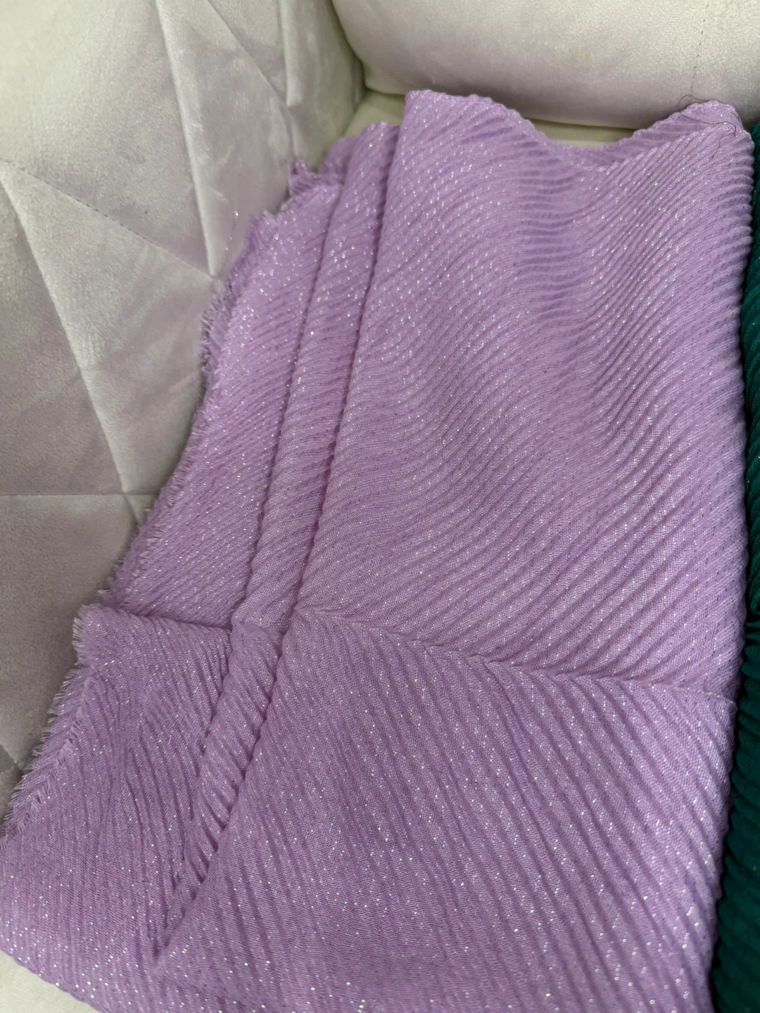 Pleated Fabric Pieces - Red, Gold, Green, Purple - photo 4