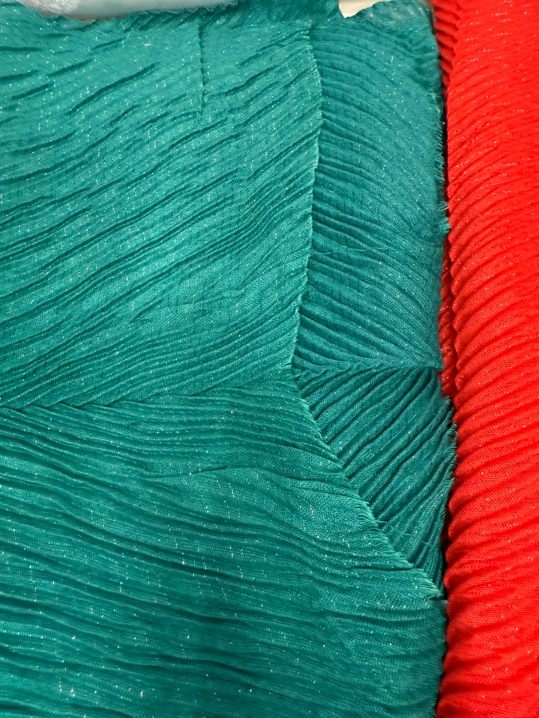 Pleated Fabric Pieces - Red, Gold, Green, Purple - photo 3