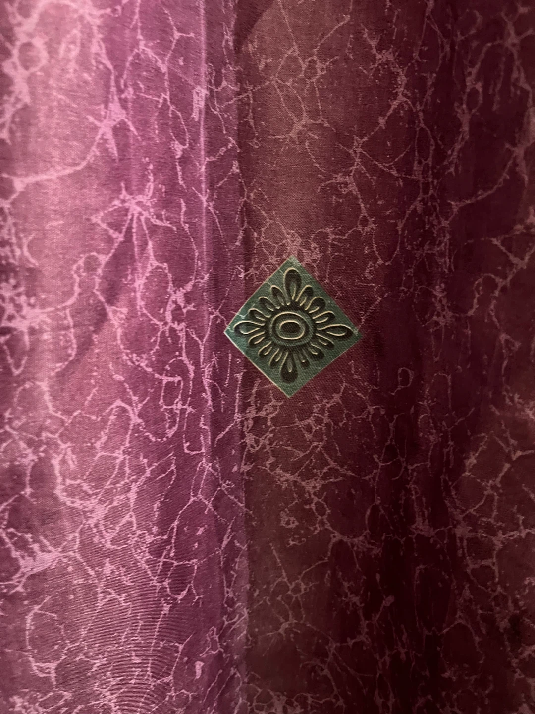 Vintage Patterned Shower Curtain - Purple & Green - photo 4