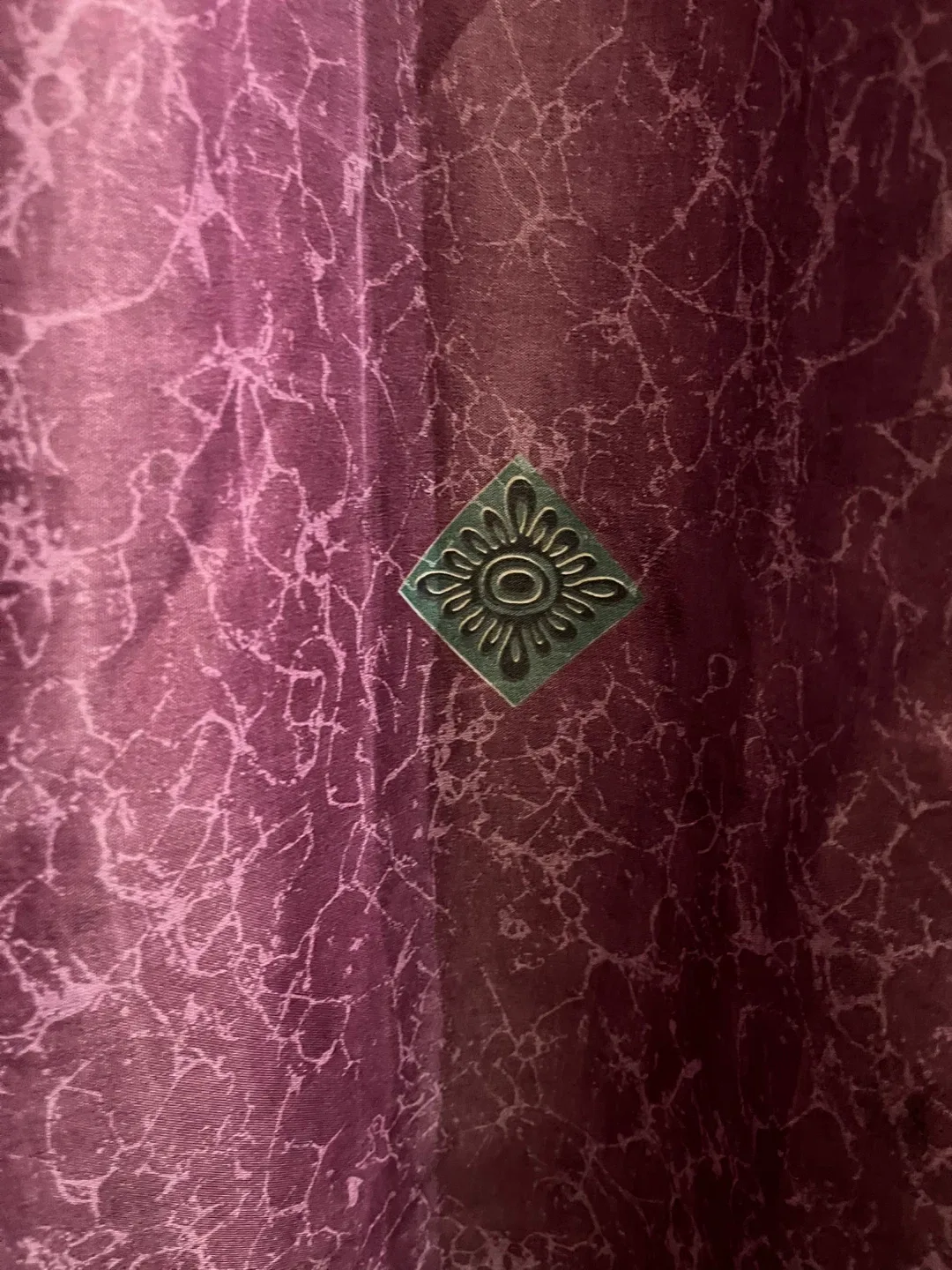 Vintage Patterned Shower Curtain - Purple & Green image indicator(4)