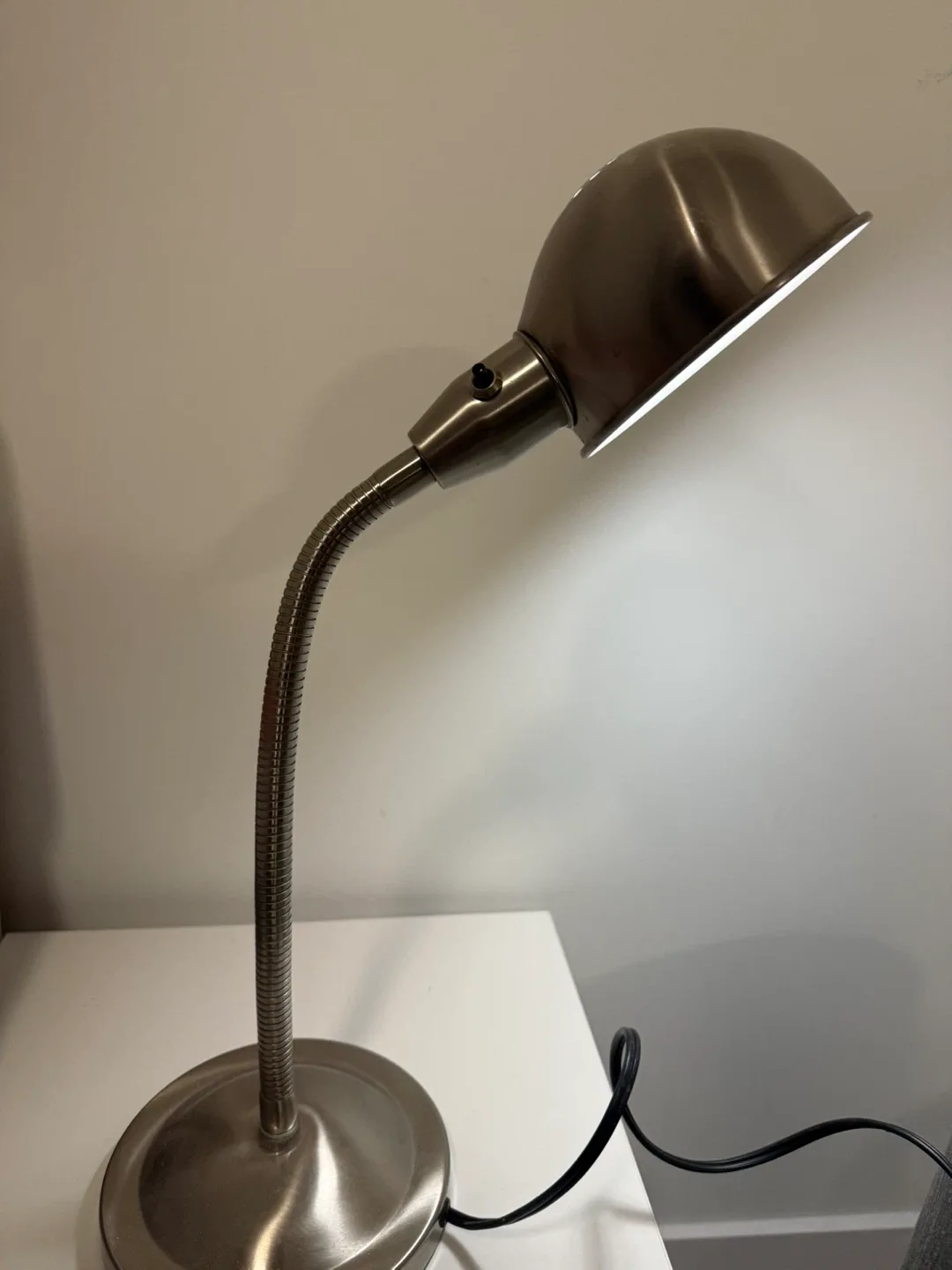 Silver Gooseneck Desk Lamp