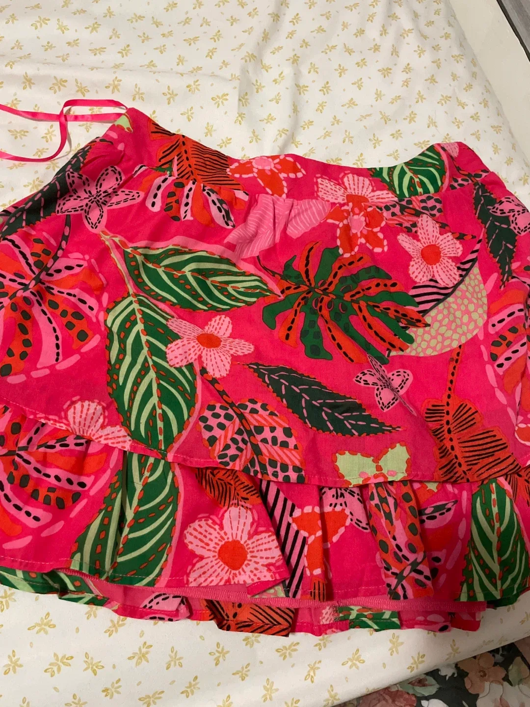 Crystal Sky Pink Floral Skirt - Size L