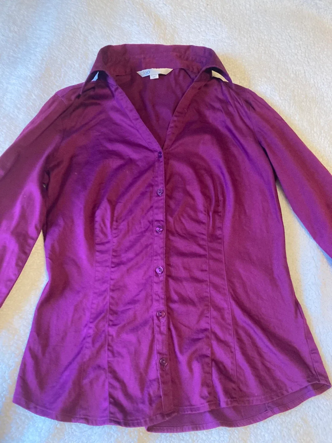 Cleo Brushed Cotton Blouse in Fuschia - Size S image indicator(2)