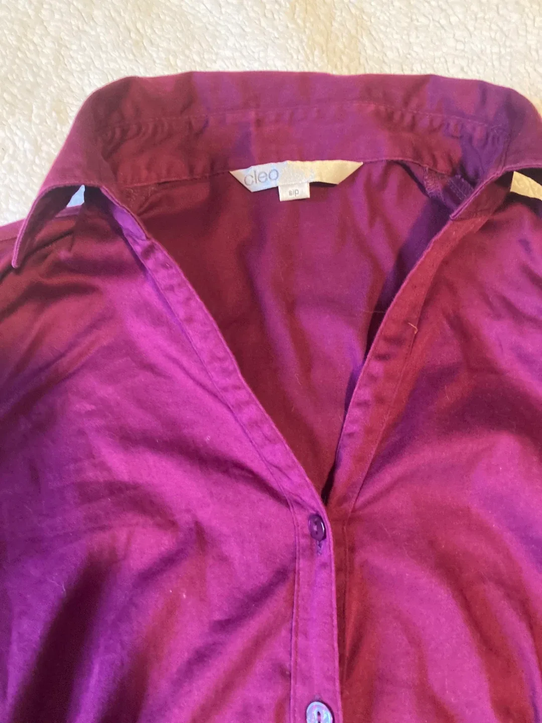 Cleo Brushed Cotton Blouse in Fuschia - Size S image indicator(3)