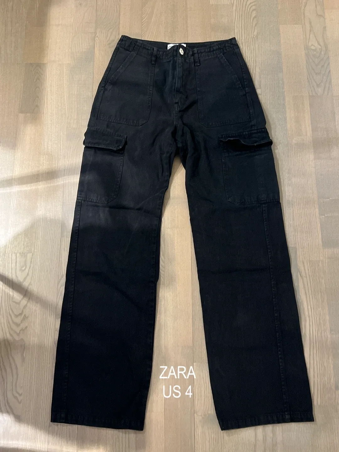 Zara Black Cargo Pants - Size US 4 #Cleanout