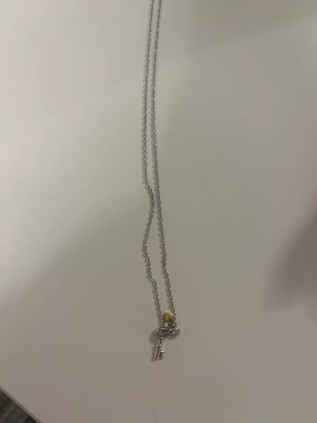 Silver Key Pendant Necklace