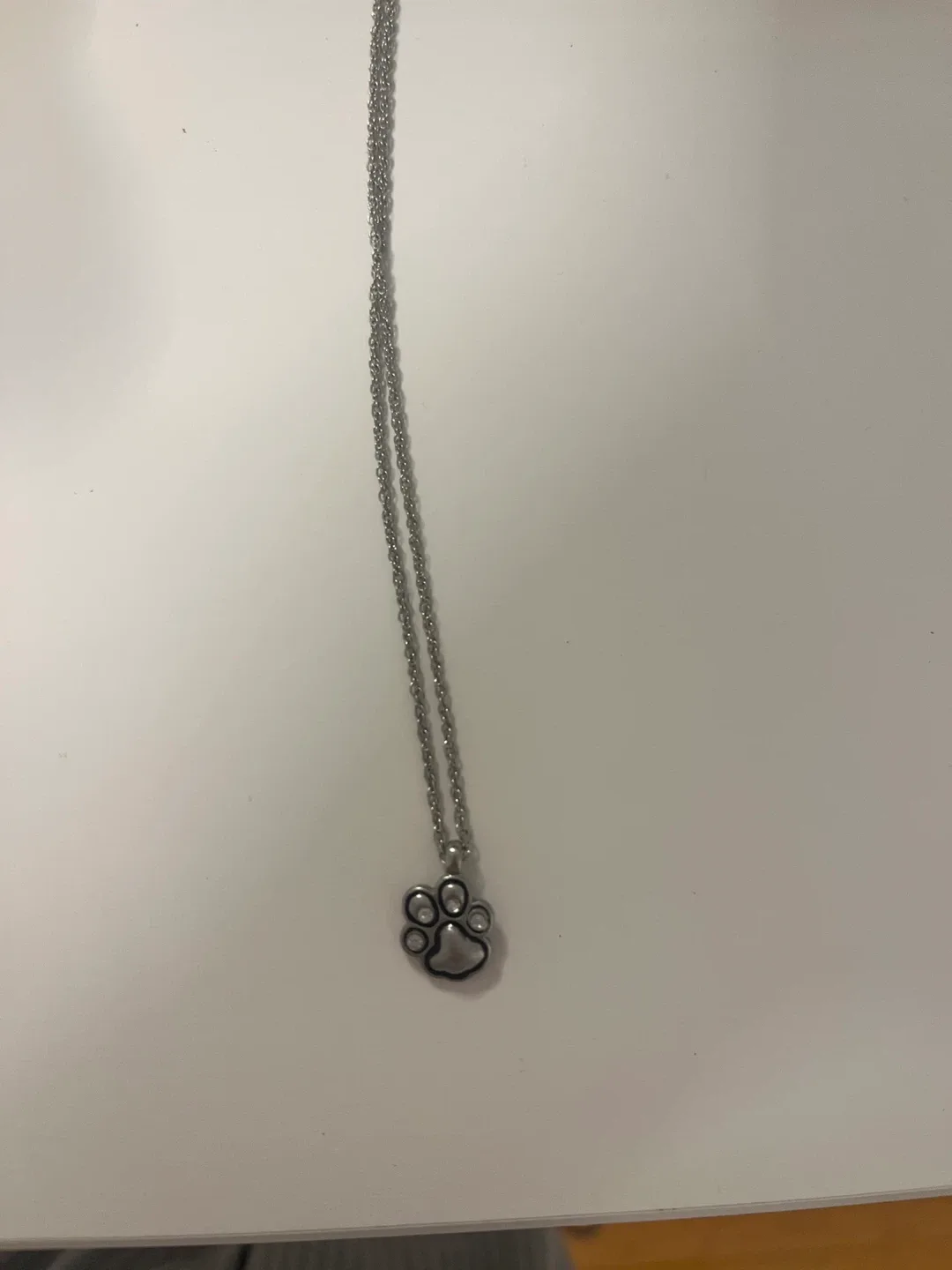 Paw Print Silver Necklace