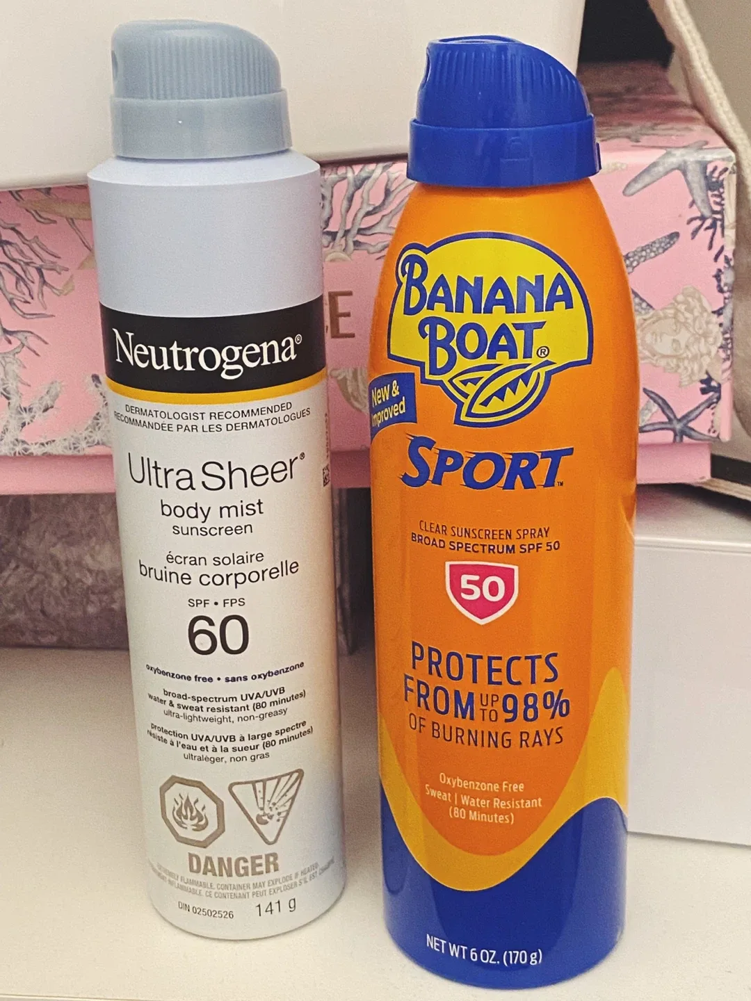 2 Sunscreen Sprays – Neutrogena SPF 60 & Banana Boat SPF 50
