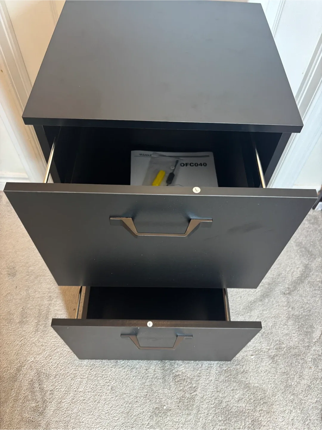 Black 2-Drawer Rolling File Cabinet image indicator(5)