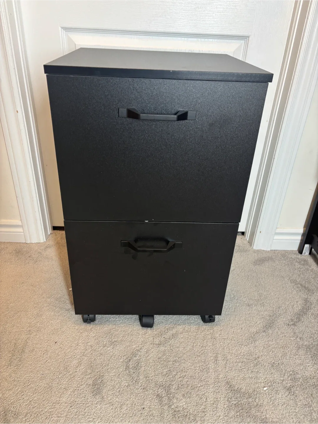 Black 2-Drawer Rolling File Cabinet image indicator(4)