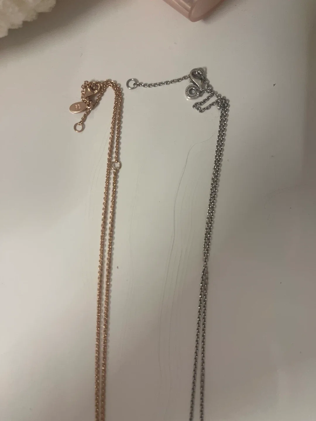 Two Pandora Necklaces: Rose Gold & Silver image indicator(2)