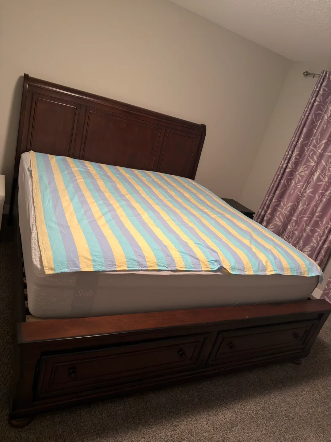 Mattress with bed bug cover and bed king size