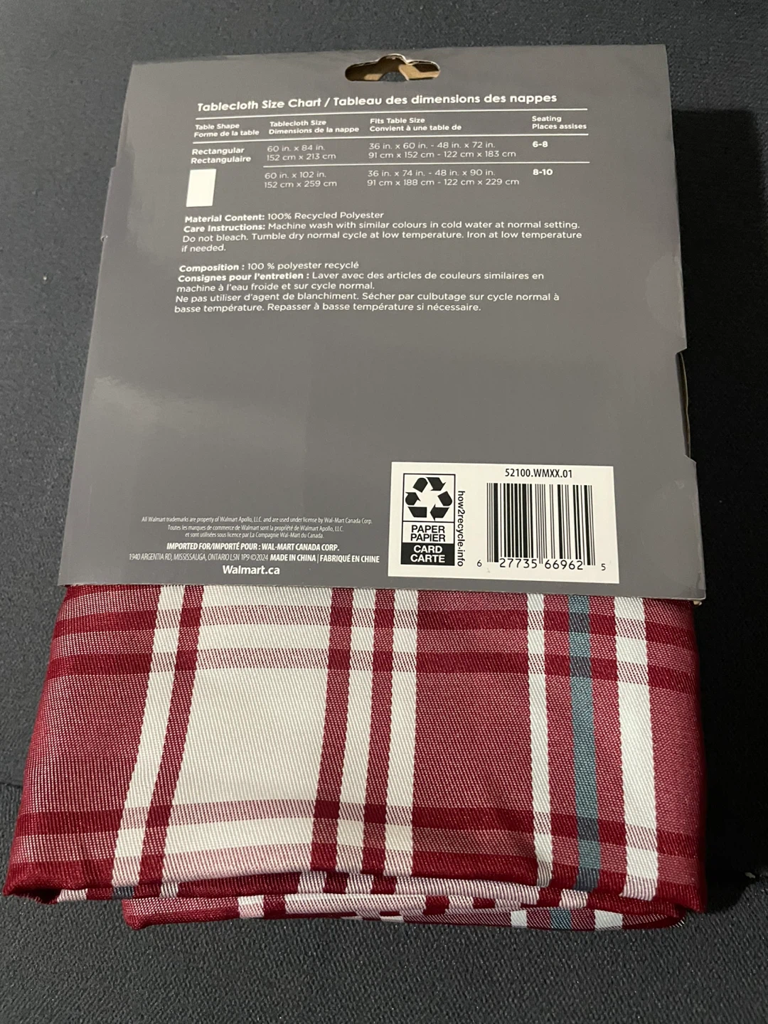 Holiday Time Plaid Tablecloth - 60x84 in - photo 2