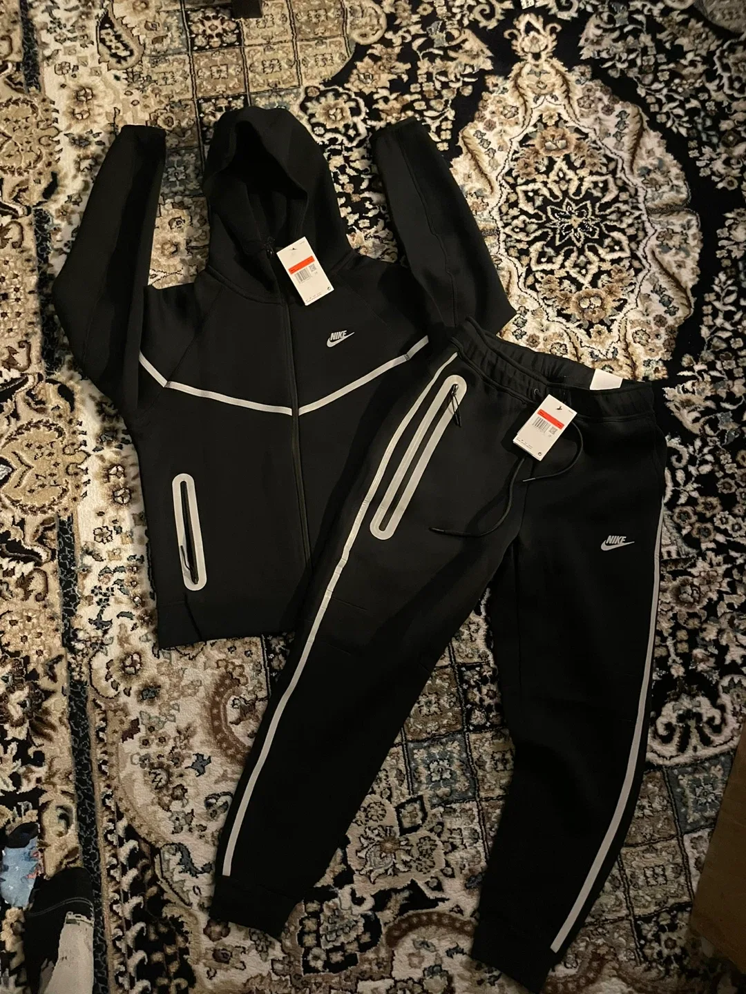 Nike Tech Fleece Black Tracksuit - Size L
