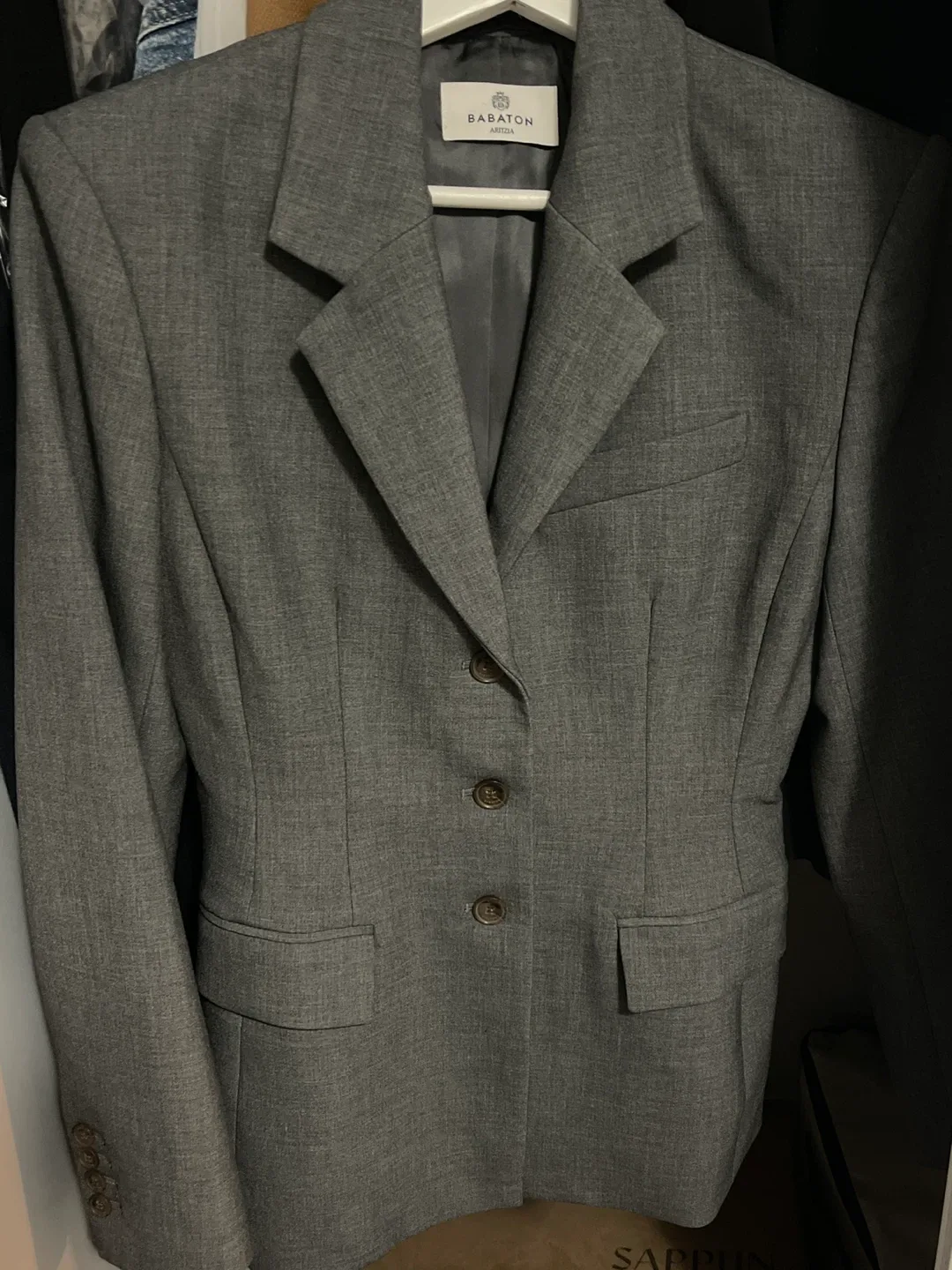 Aritzia Babaton Standout Blazer - Heather Charcoal