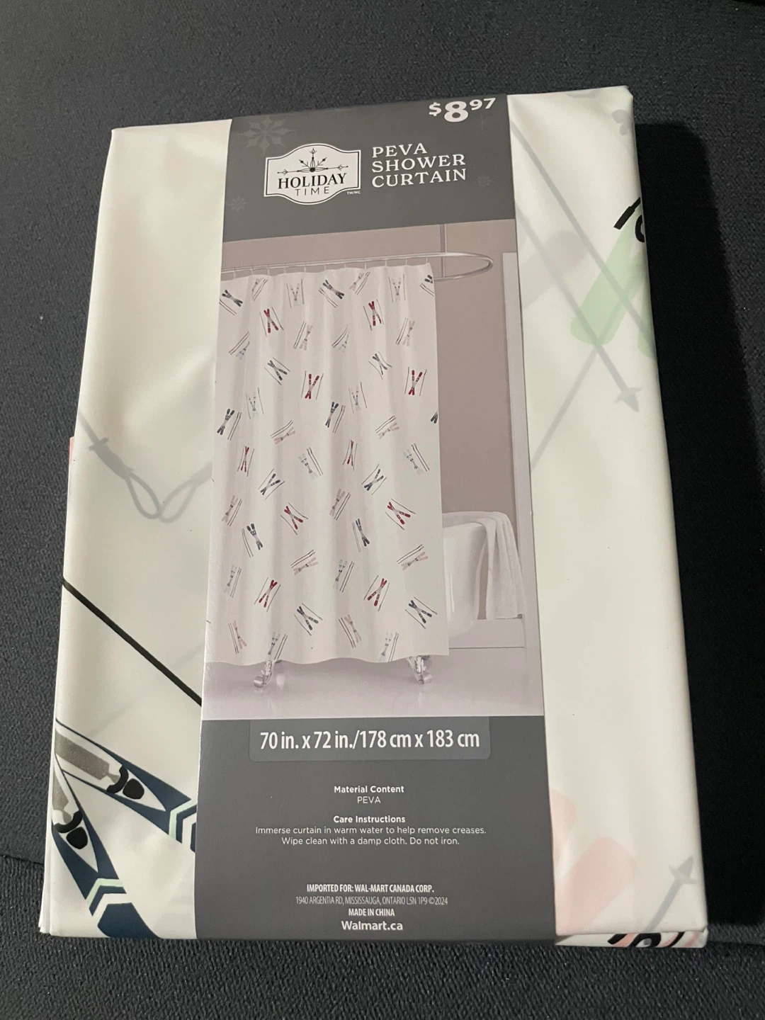 Holiday Time PEVA Shower Curtain (New)