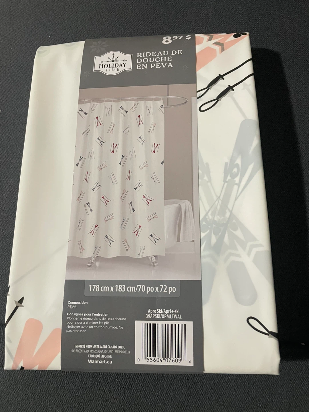 Holiday Time PEVA Shower Curtain (New) - photo 2