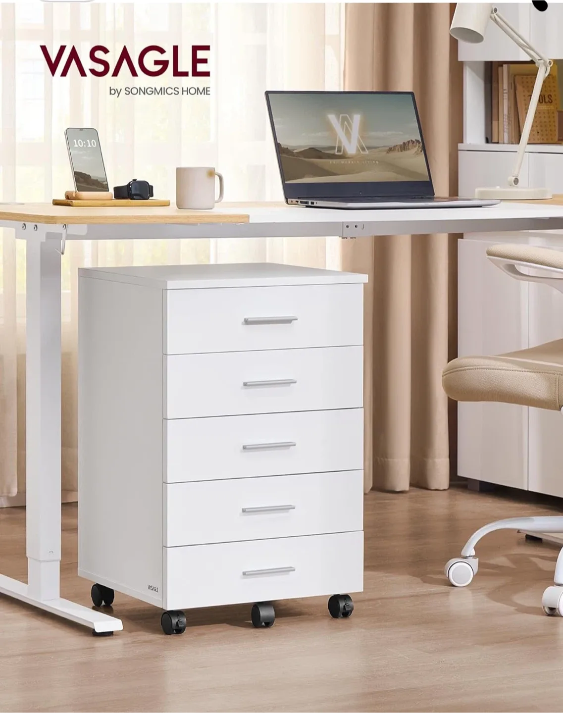 White File Cabinet with 5 Drawers image indicator(9)