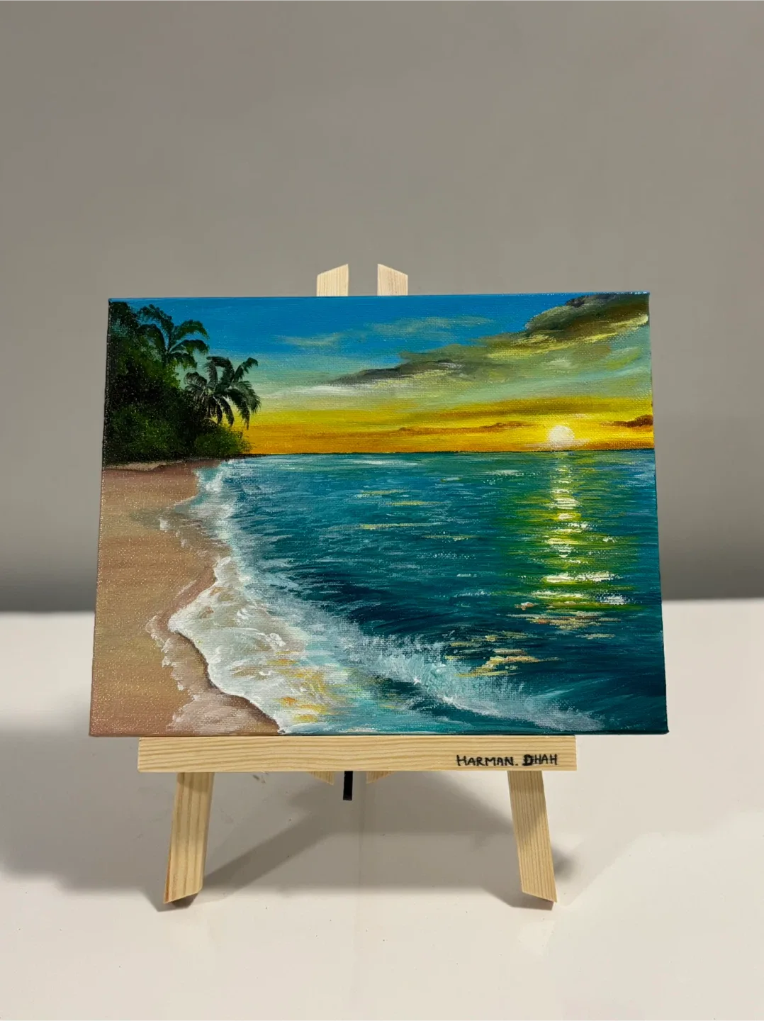 Sunset Glow Acrylic Painting 8" x 10"