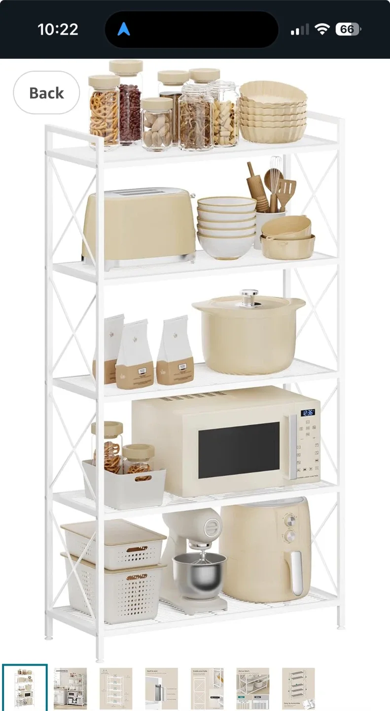 5 Levels White Storage Shelf image indicator(2)