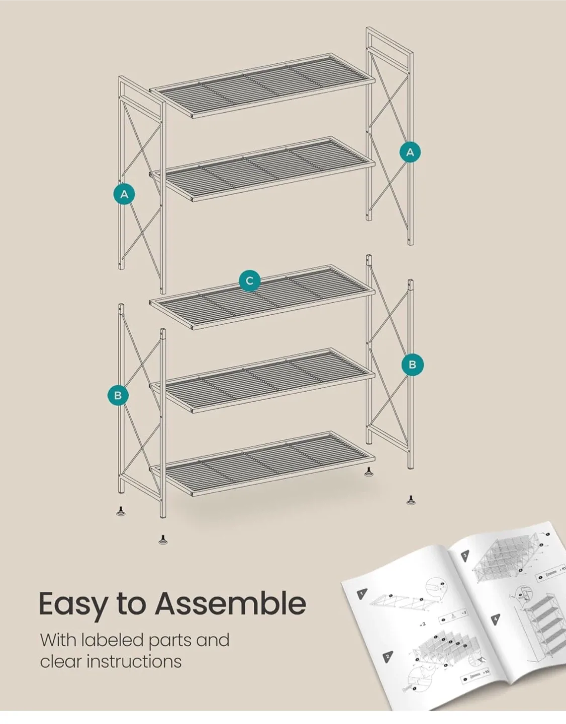 5 Levels White Storage Shelf image indicator(9)