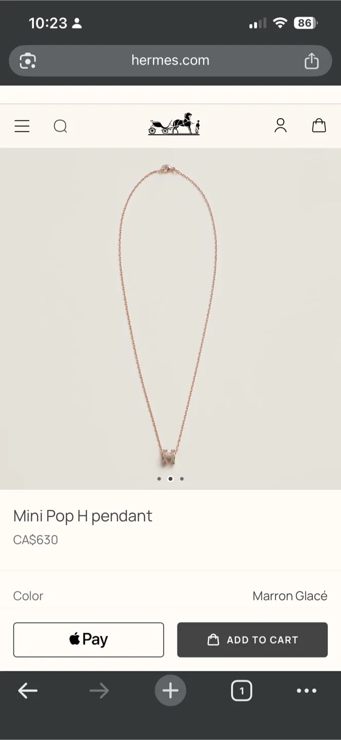 Hermès Pop H Necklace - Gold image indicator(6)