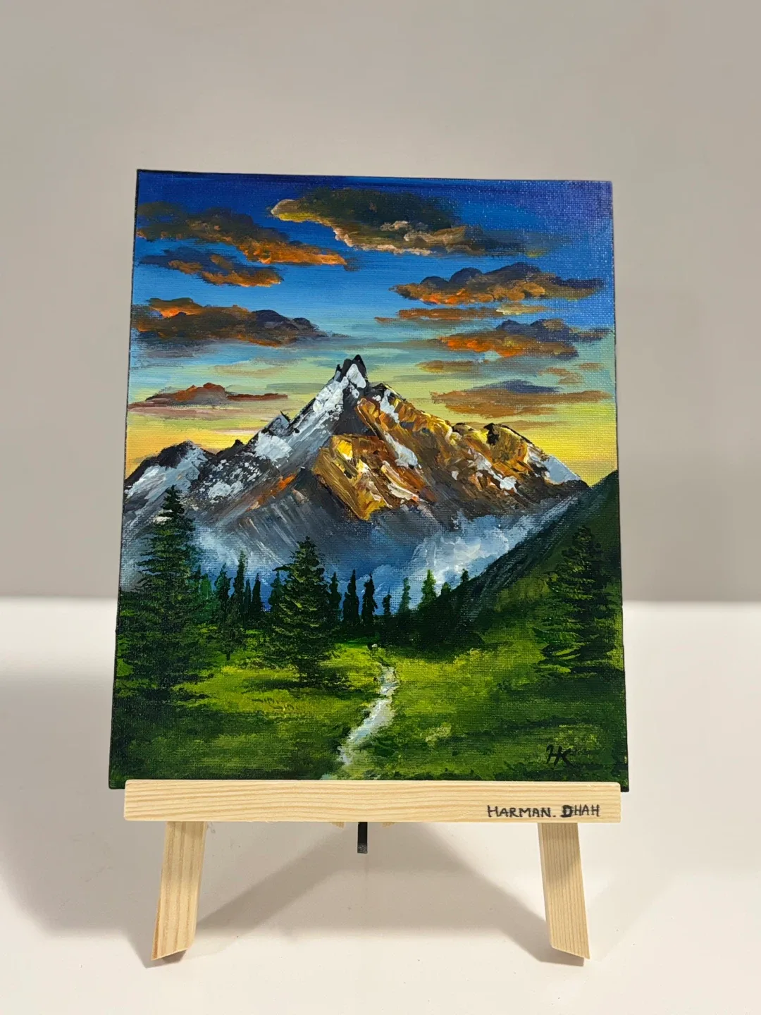 “Mountains” original acrylic painting on canvas panel