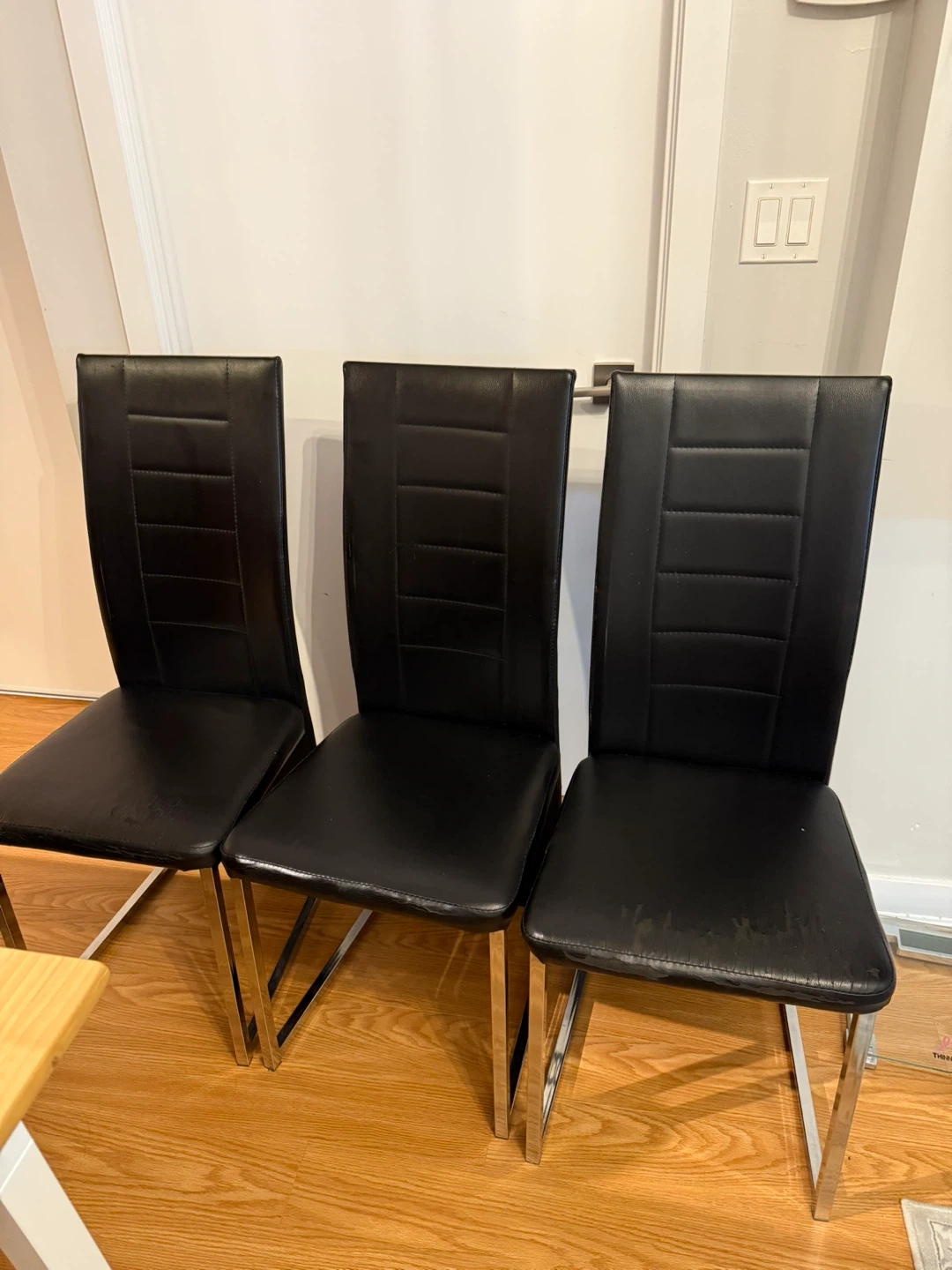 Set of 3 Black Dining Chairs - photo 2