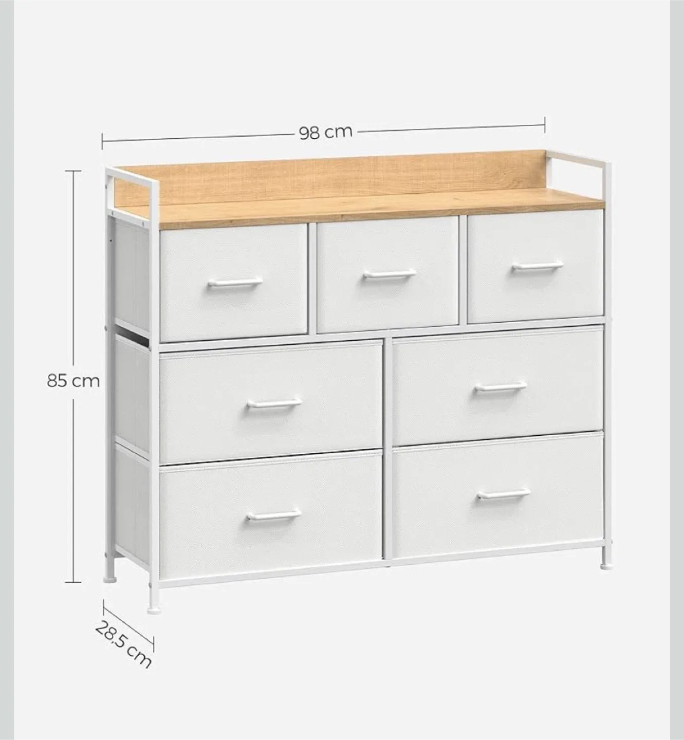 7-Fabric Drawer Dresser Storage Tower -White image indicator(2)