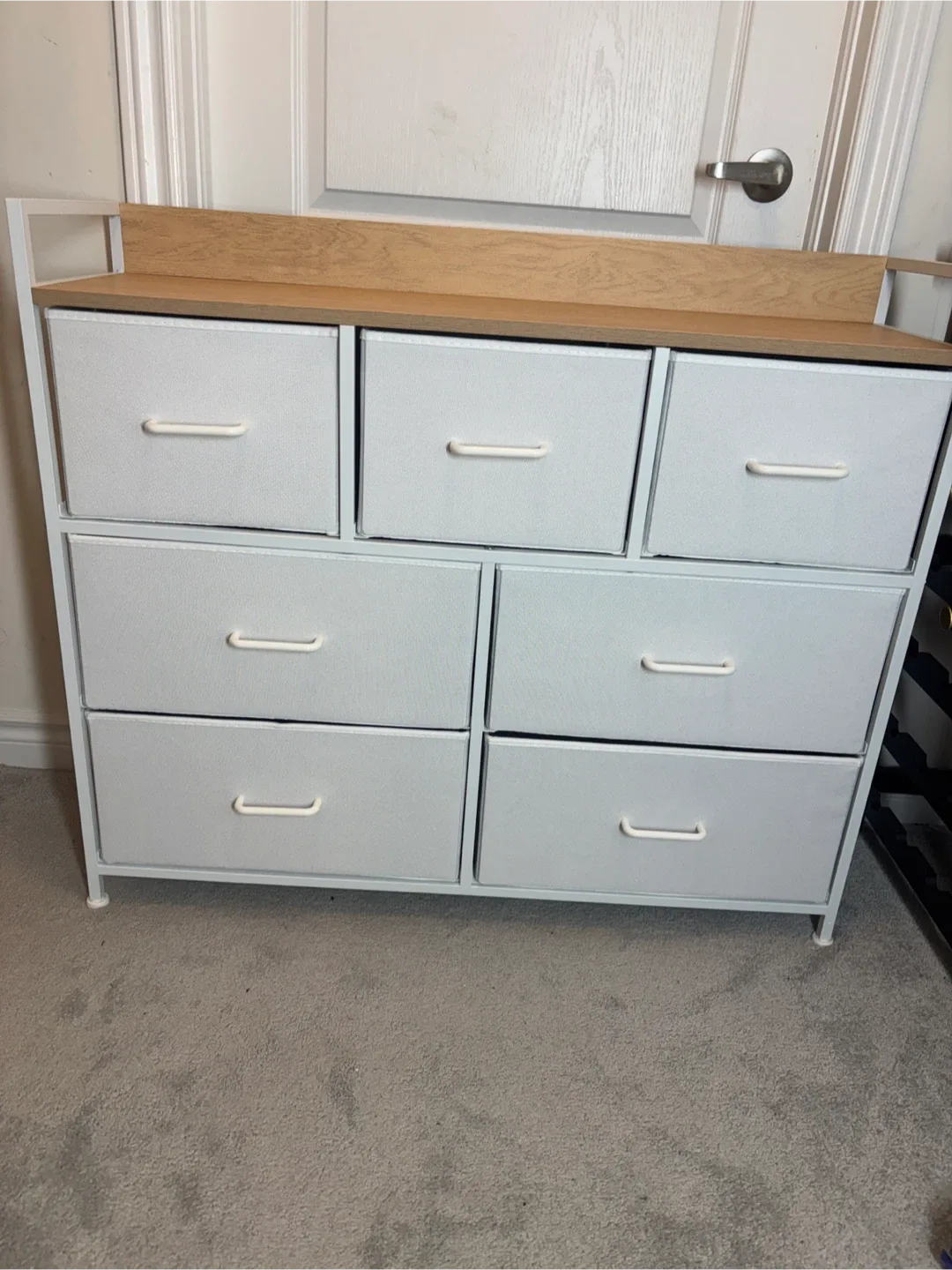 7-Fabric Drawer Dresser Storage Tower -White image indicator(3)