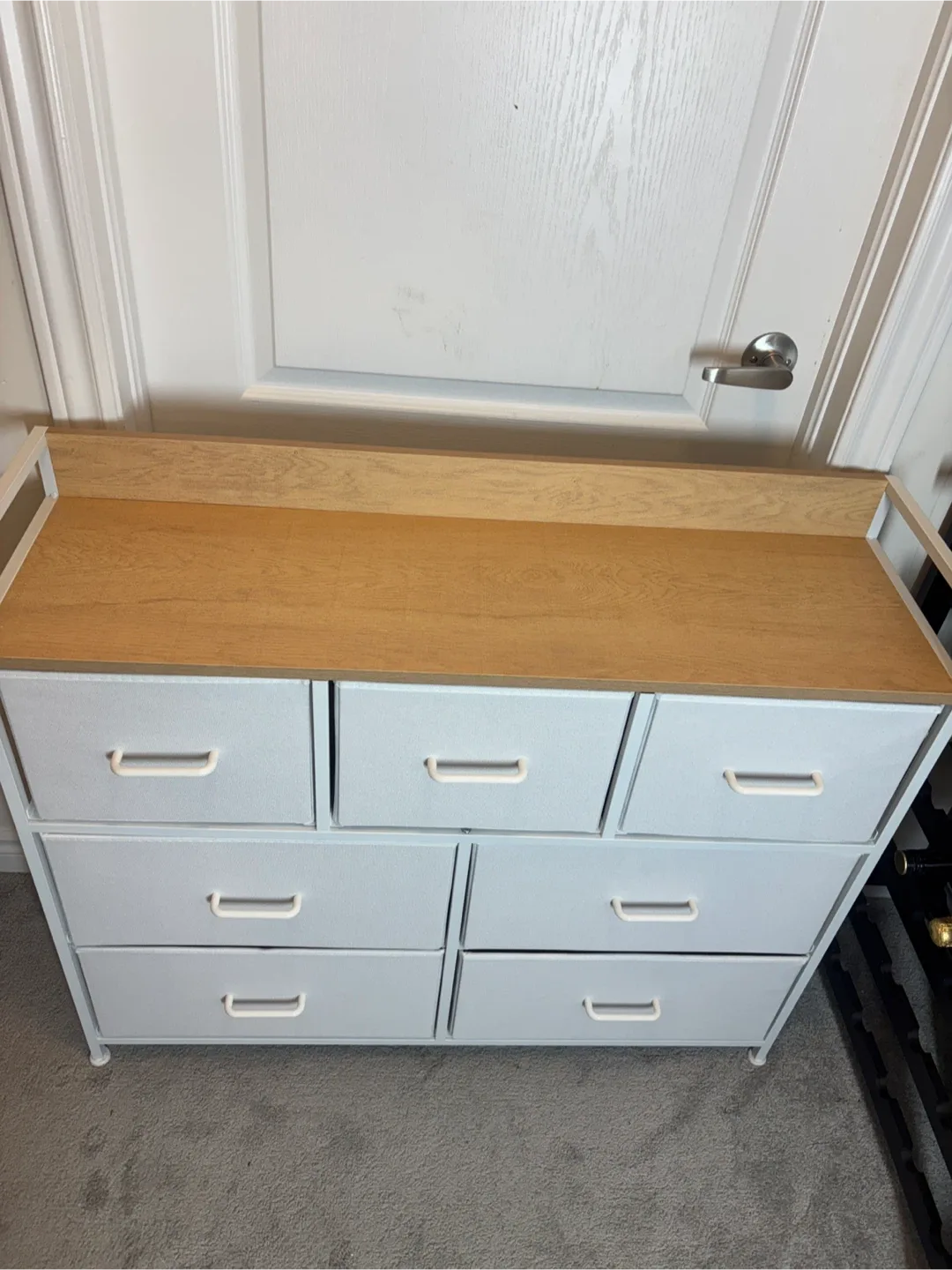 7-Fabric Drawer Dresser Storage Tower -White image indicator(4)