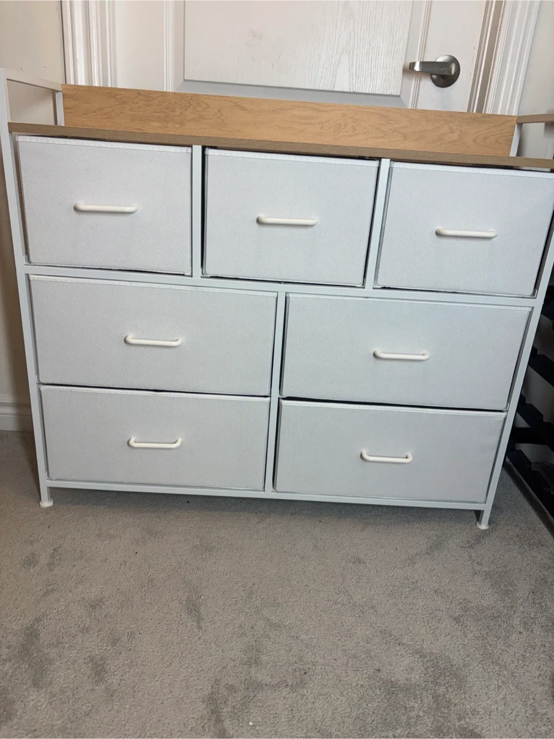 7-Fabric Drawer Dresser Storage Tower -White image indicator(5)