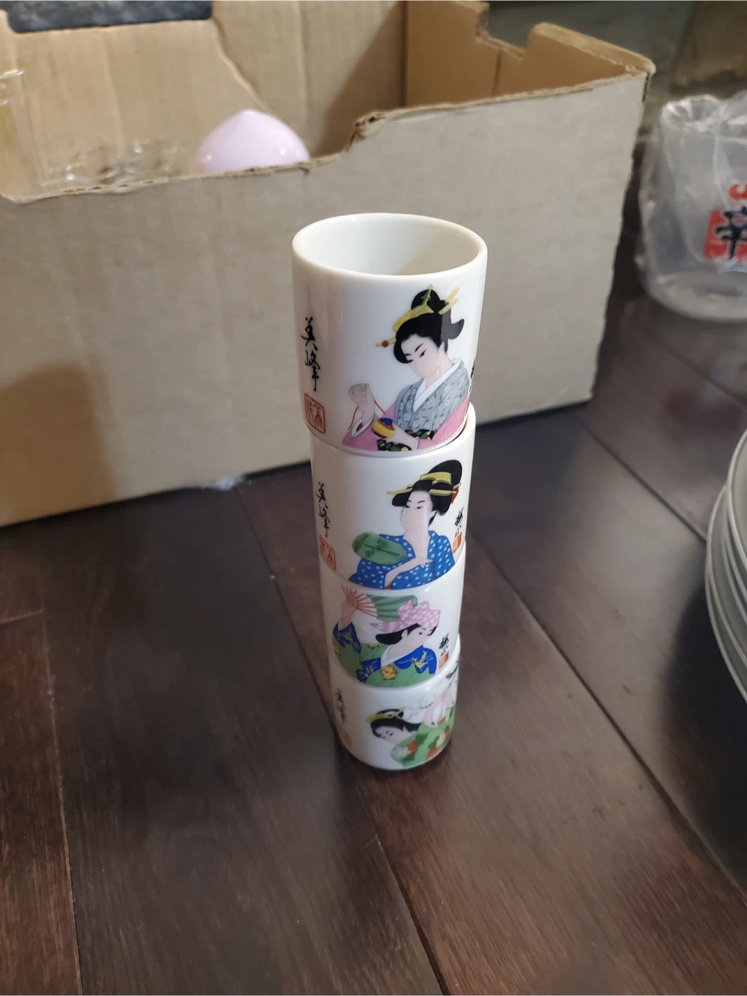 Japanese Geisha Shot Glasses, sake glass #cleanout