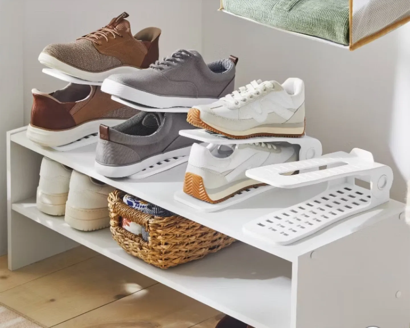 White Adjustable Shoe Organizer #Cleanout image indicator(2)