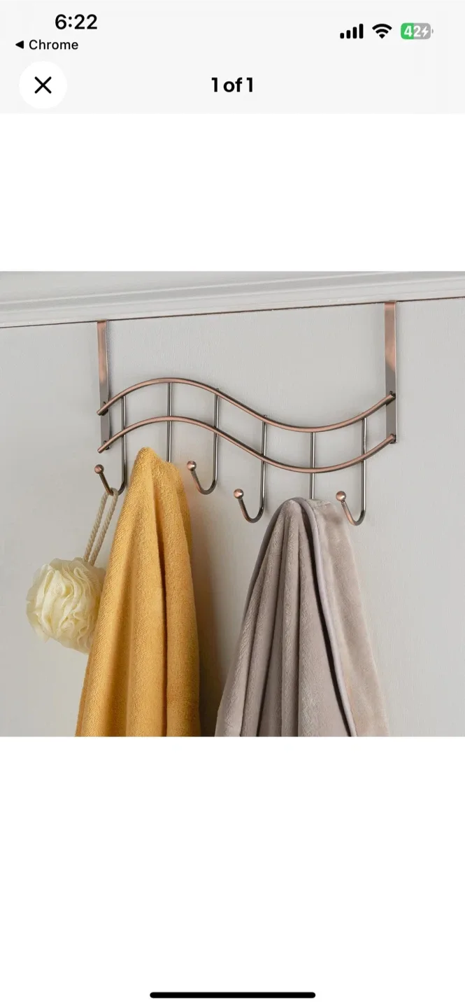 #cleanout Bronze Finish Metal Over-The-Door Hanging Rack image indicator(4)