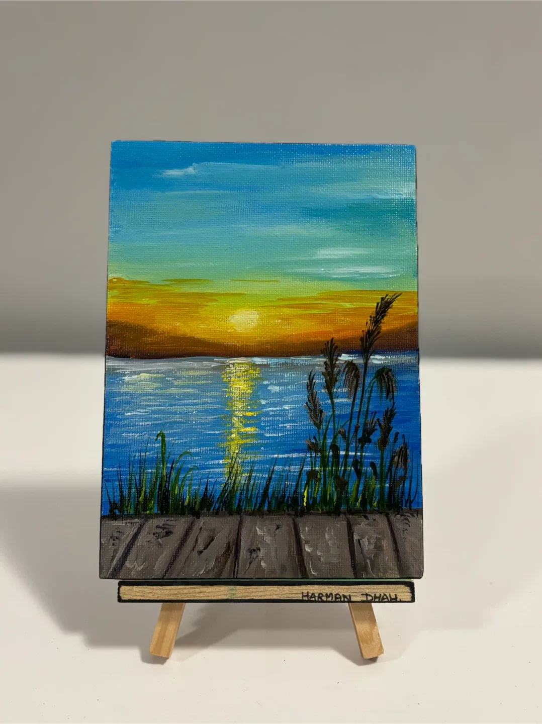 Mini acrylic painting on canvas panel ( for sale) image indicator(3)