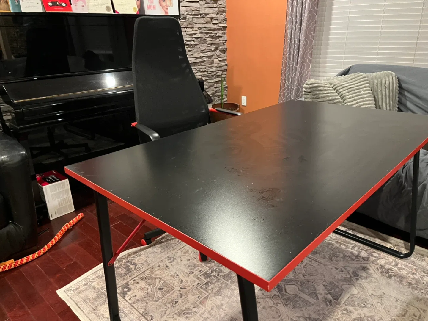 Black and Red IKEA Gaming Desk