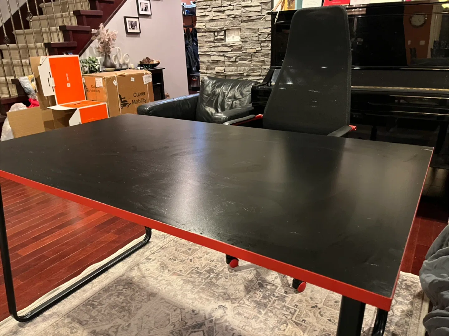 Black and Red IKEA Gaming Desk image indicator(2)