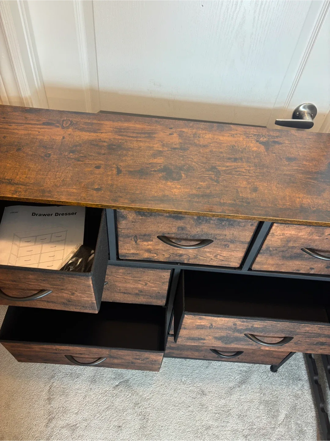 9-Fabric Drawer Dresser - Rustic Brown image indicator(6)