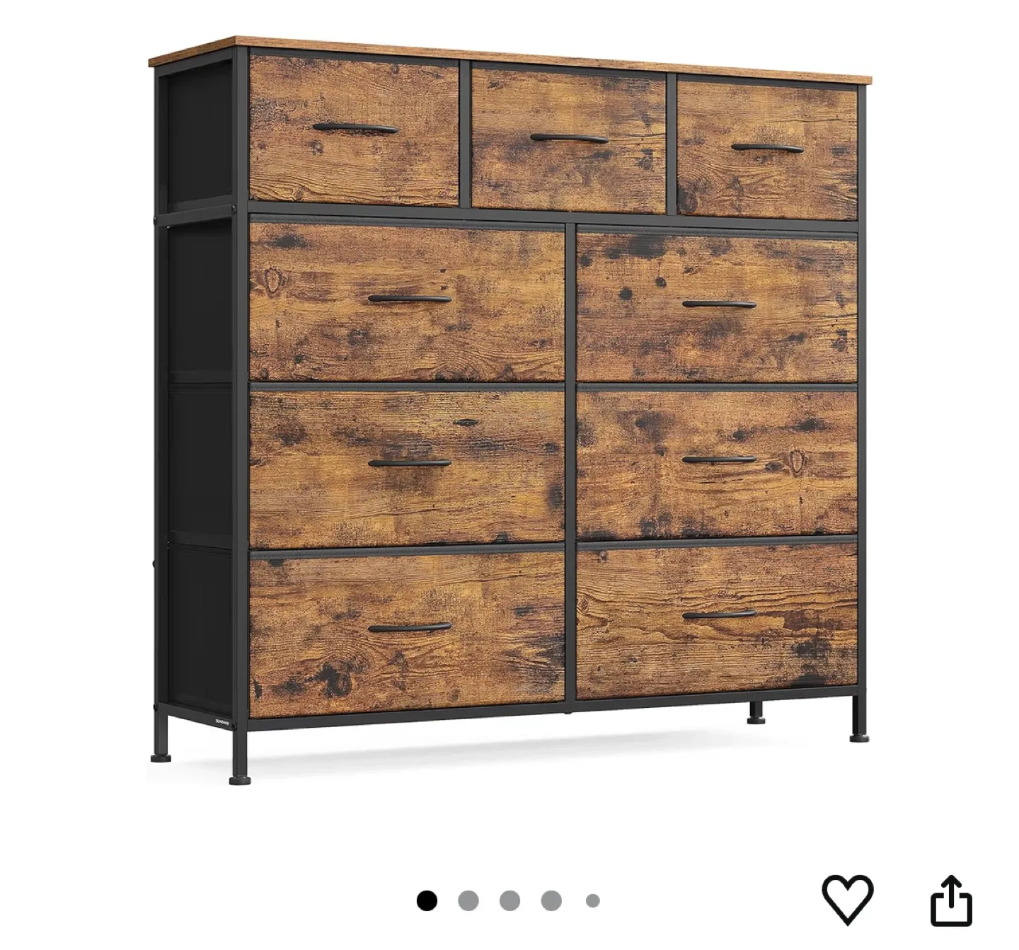 9-Fabric Drawer Dresser - Rustic Brown image indicator(10)