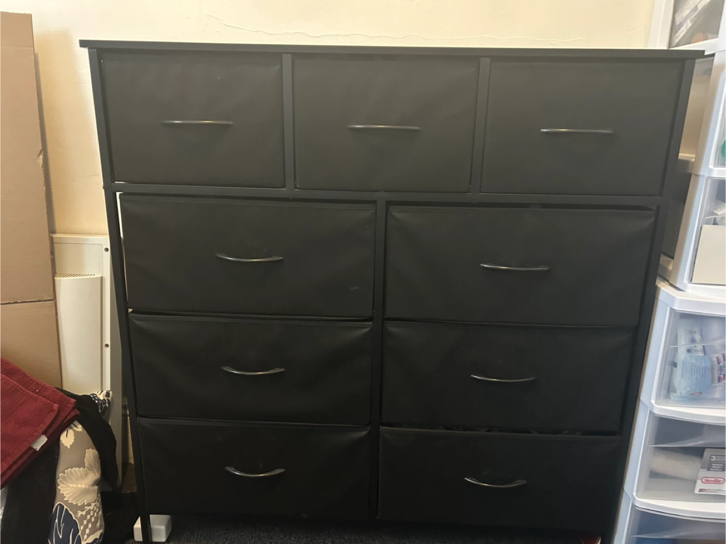 Black Fabric Drawer Dresser