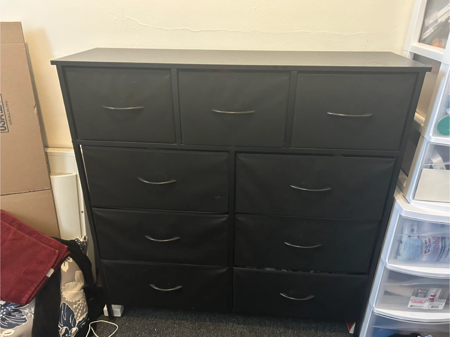 Black Fabric Drawer Dresser - photo 2