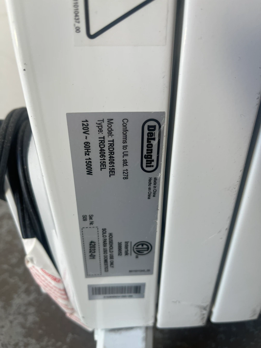 DeLonghi TRDR40615EL Oil Radiator Heater - photo 2