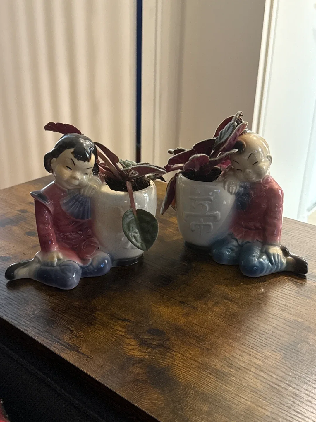 Vintage Asian Planter Set